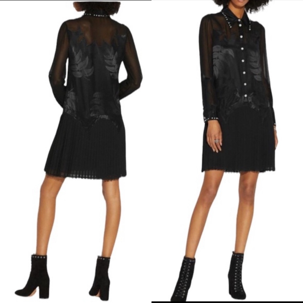 COACH Western Vintage Style Silk Lace Black Appliqué Dress Size 4 NEW